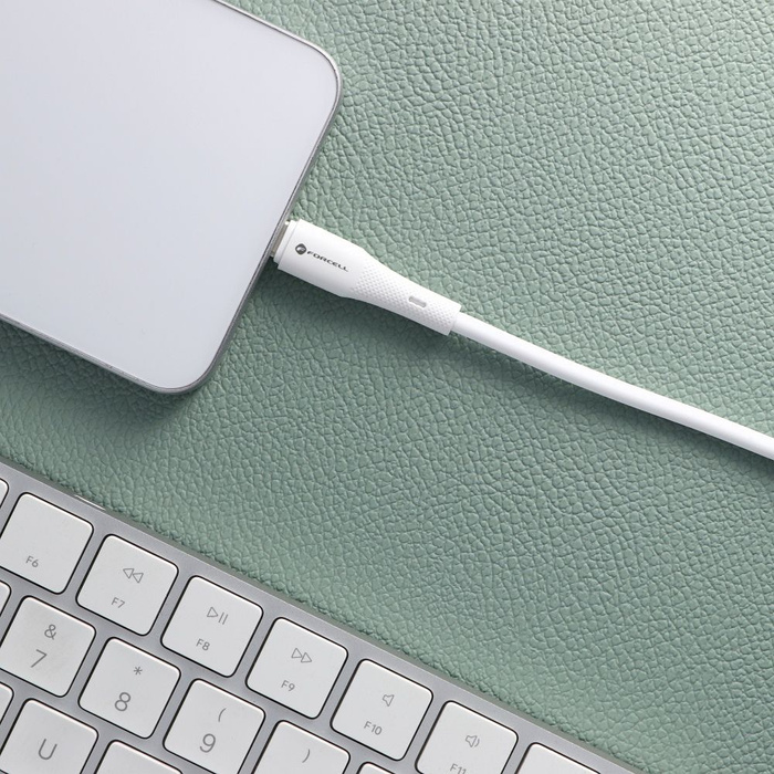 Kabel USB A do USB C Forcell F-Energy QC4.0 3A 66W Silicone 1 m C342 biały