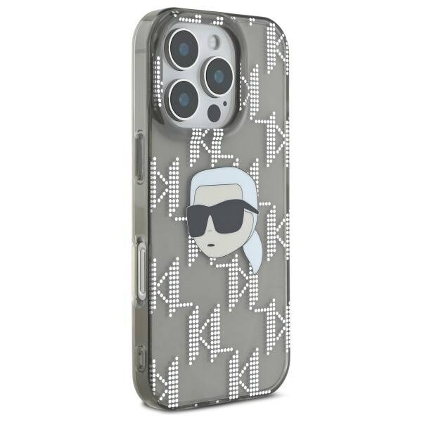 Etui Karl Lagerfeld iPhone 16 Pro 6.3" czarny/black hardcase IML Karl Head Electroplated