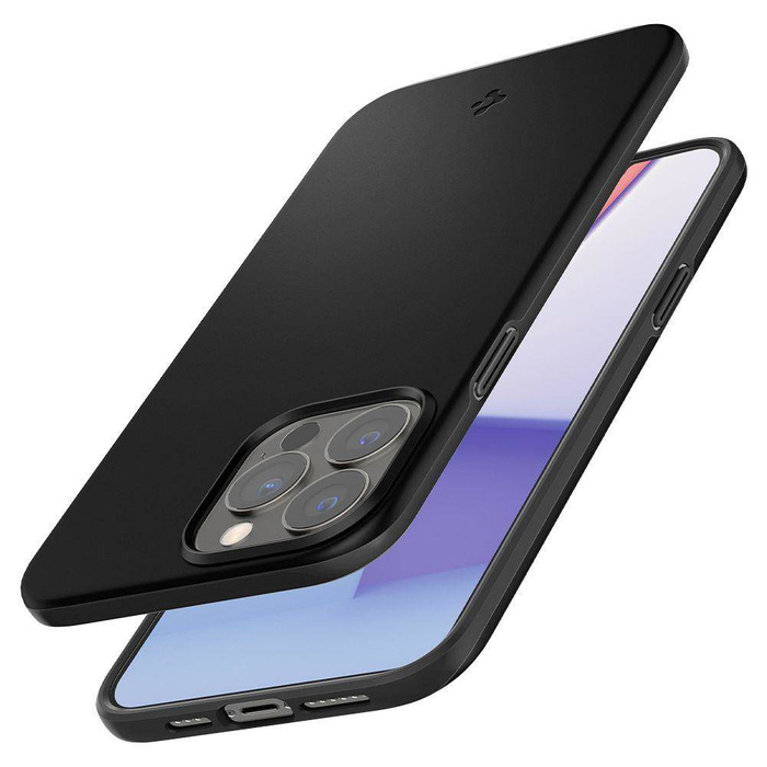 Etui Spigen IPhone 13 Pro Thin Fit Black Case + Szkło Hartowane SPIGEN Glas.Tr Slim