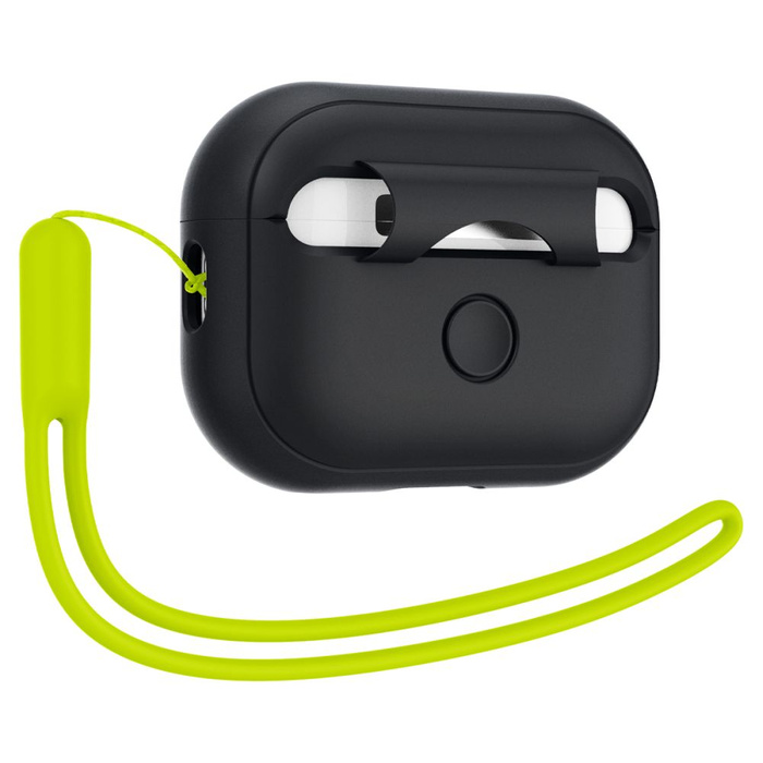 Etui Spigen Silicone Fit Strap Apple Airpods Pro 1 / 2 Black/phantom Green Case