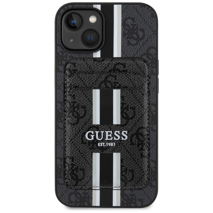 Etui Guess 4G Stripes z portfelem         Magsafe do iPhone 15 czarny