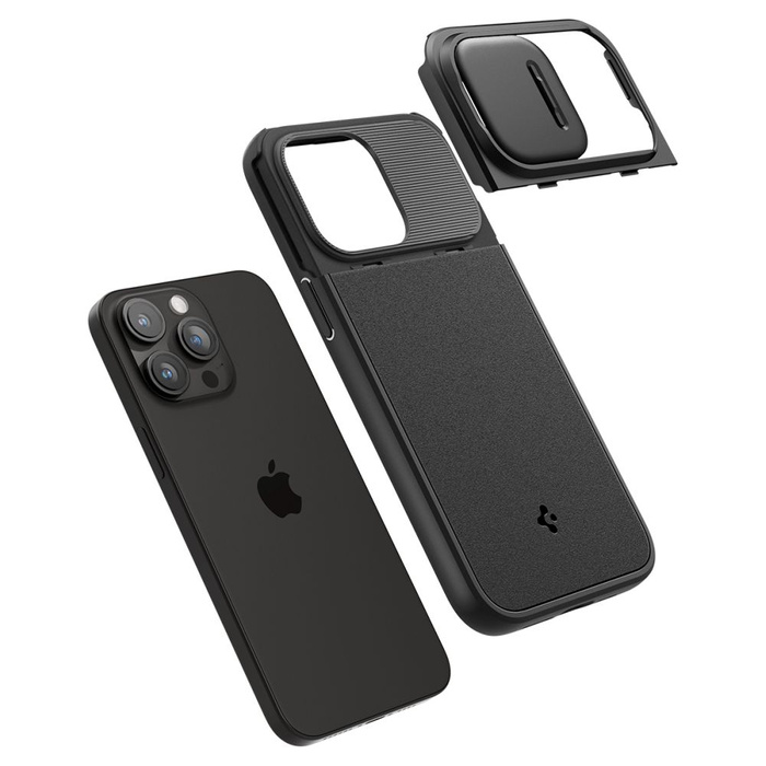 Etui iPhone 15 Pro Max Spigen Optik Armor Mag Magsafe Black Case