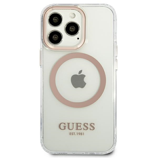 Etui GUESS Apple iPhone 13 Pro Max Metal Outline Magsafe Złoty Hardcase