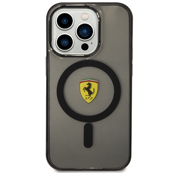 Etui Ferrari FEHMP14LURKK iPhone 14 Pro 6,1" czarny/black hardcase Translucent Magsafe Case