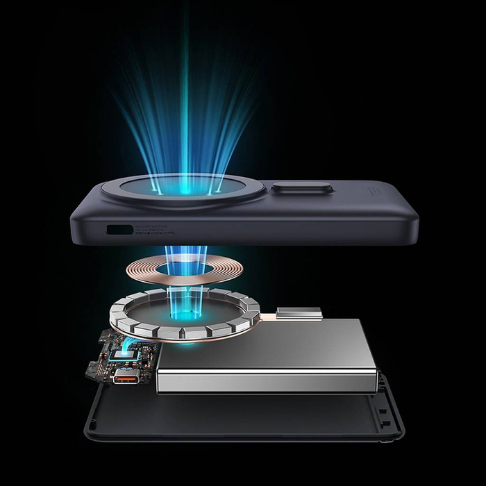 Baseus Magnetic Bracket powerbank z bezprzewodowym ładowaniem MagSafe 10000mAh 20W Overseas Edition różowy (PPCX000204) z Kablem USB-C 0,5m