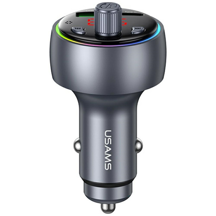 Ładowarka samochodowa USAMS CC328 30W    1xUSB-A 1xUSB-C Bluetooth FM tarnish