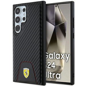 Etui FerrariFEHCS24LN3PUK Samsung Galaxy S24 Ultra S928 czarny/black hardcase Carbon Stitched Bottom Case