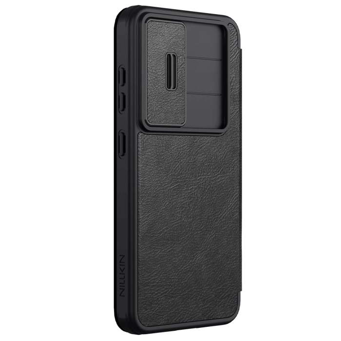 Etui z klapką Nillkin Qin Pro Leather Case Samsung S25, BLACK / CZARNY