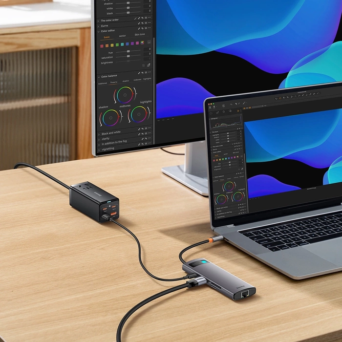 Hub 8w1 Baseus StarJoy Series, USB-C do HDMI + 3 x USB 3.1 + USB-C PD + RJ45 + microSD/SD