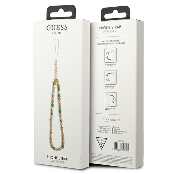 Zawieszka GUESS Phone Strap Heishi Beads Różowy