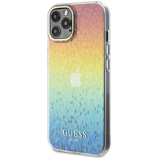Etui Guess GUHCP12MHDECMI iPhone 12/12 Pro 6.1" wielokolorowy hardcase IML Faceted Mirror Disco Iridescent Case