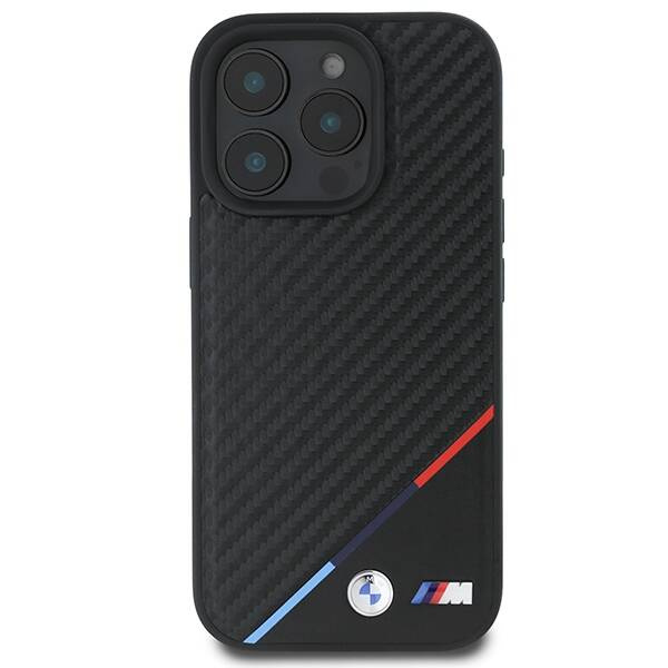Etui BMW iPhone 16 Pro 6.3" czarny/black hardcase M Carbon Tricolor Line MagSafe