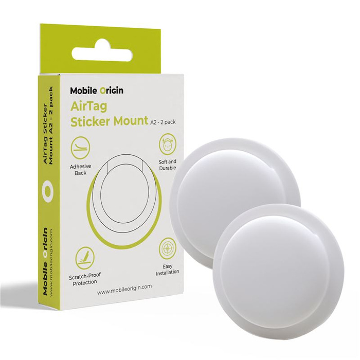 Mobile Origin Airtag Sticker Mount A2 - 2 pack, white