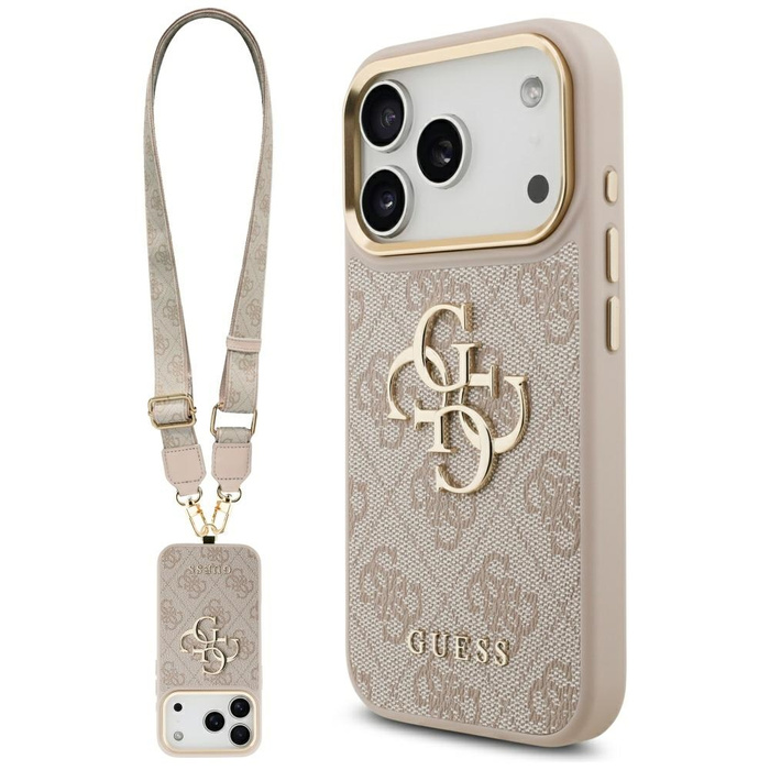 Etui Guess 4G Big 4G Classic Logo Big    Strap Metal Buttons do iPhone 17 Pro różowy