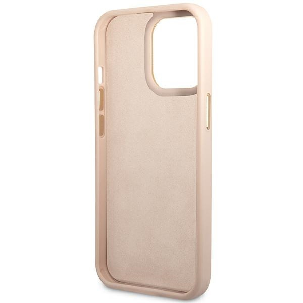 Etui GUESS Apple iPhone 14 Pro Max 4G Vintage Gold Logo Różowy Hardcase
