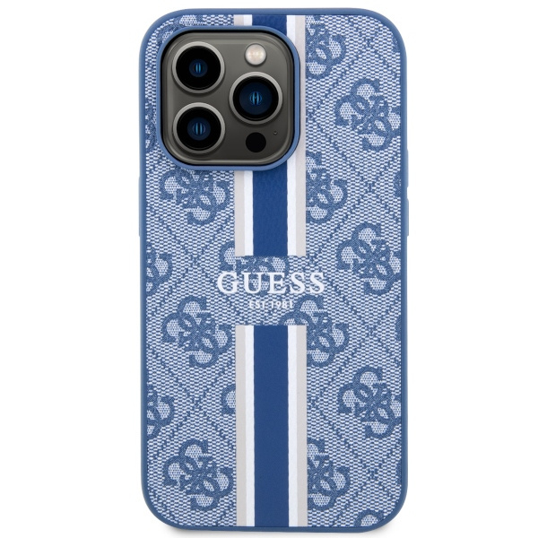 Etui Guess GUHMP14LP4RPSB iPhone 14 Pro 6.1" niebieski/blue hardcase 4G Printed Stripes MagSafe Case