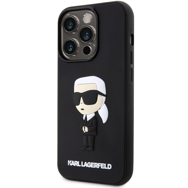 Etui Karl Lagerfeld KLHCP14L3DRKINK iPhone 14 Pro 6.1" czarny/black hardcase Rubber Ikonik 3D Case