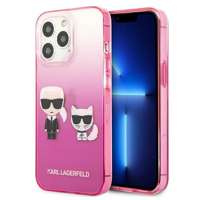 Etui KARL LAGERFELD Apple iPhone 13 Pro Gradient Ikonik Karl & Choupette Różowy Hardcase
