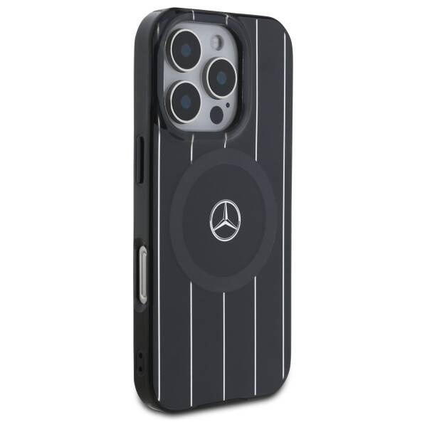 Etui Mercedes iPhone 16 Pro  6.3" czarny/black hardcase MB Double Layer Crossed Lines MagSafe