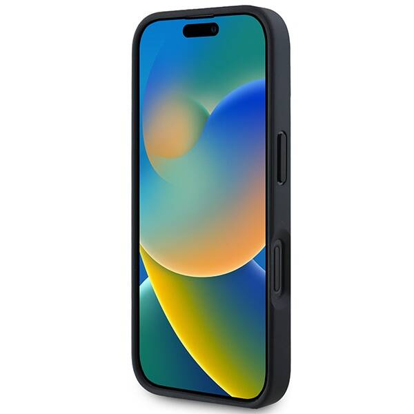 Etui BMW iPhone 16 Plus 6.7" czarny/black hardcase M Perforated Tricolor Line MagSafe