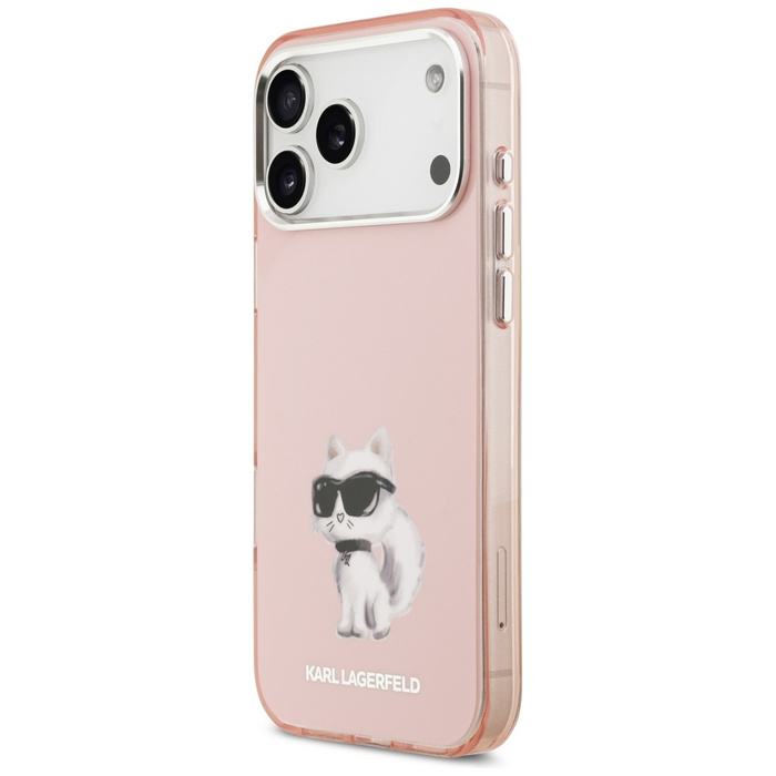 Etui Karl Lagerfeld IML Aquarelle        Choupette & Logo MagSafe do iPhone 17 Pro Max różowy