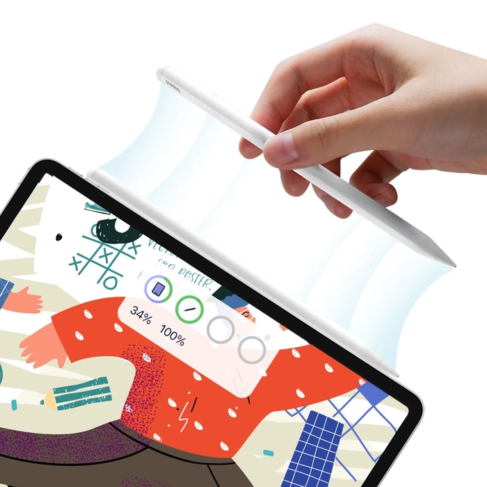 [PO ZWROCIE] Rysik z aktywną końcówką Baseus Smooth Writing 2 Overseas Edition do iPad z wymienną końcówką - biały