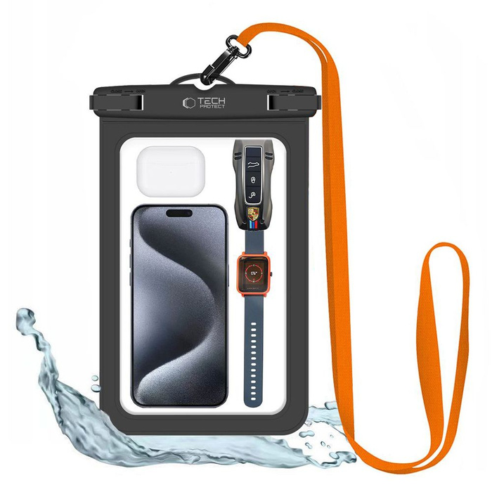 ETUI TECH-PROTECT UWC9 UNIVERSAL WATERPROOF CASE 8.9 INCH BLACK/ORANGE