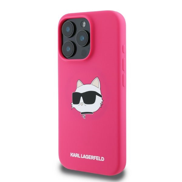 Etui Karl Lagerfeld iPhone 16 Pro Max fuksja/fuschia HC MagSafe Sil Choupette Head Print