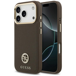 Etui Guess Grained Strass Logo MagSafe   do iPhone 17 Pro brązowy