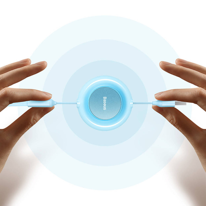 Baseus Bright Mirror 2 kabel przewód 3w1 USB Typ A - micro USB + Lightning + USB Typ C 3.5A 1.1m fioletowy (CAMJ010005)