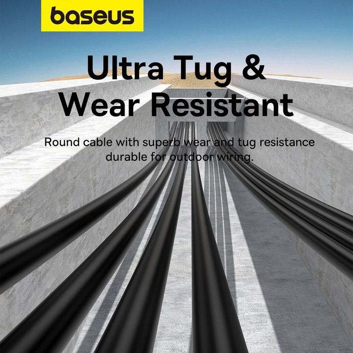 Kabel sieciowy Baseus Ethernet CAT5, 1m (czarny)