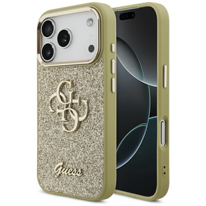 Etui Guess Fixed Glitter Big 4G Metal    Frame do iPhone 17 Pro złoty