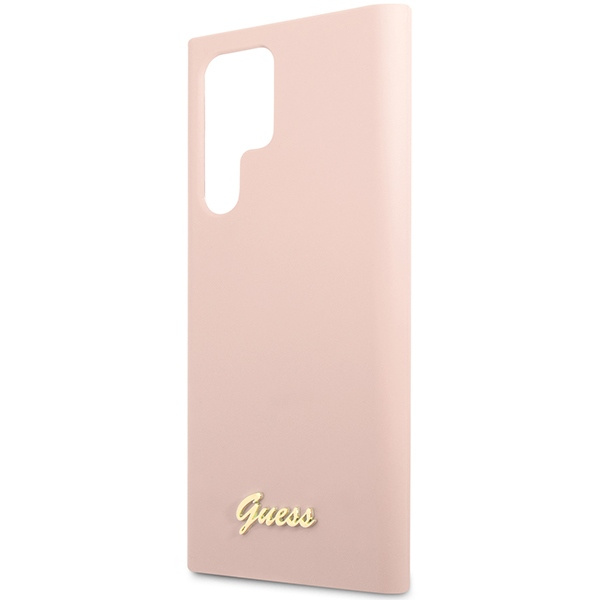 Etui Guess GUHCS23LLSLMGPP S23 Ultra S918 różowy/pink hardcase Silicone Script Metal Logo Case