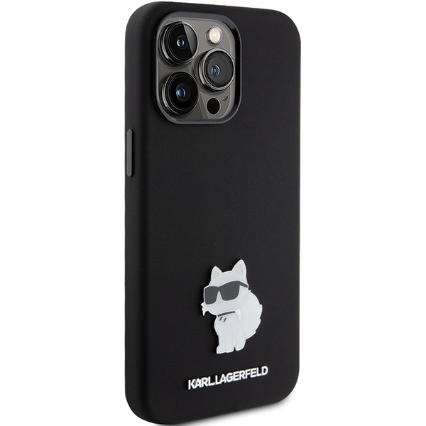 Etui Karl Lagerfeld KLHCP15LSMHCNPK iPhone 15 Pro 6.1" czarny/black Silicone Choupette Metal Pin Case