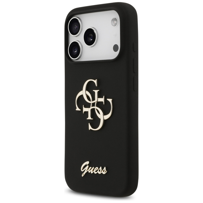 Etui Guess Silicone Big 4G Script do     iPhone 17 Pro czarny