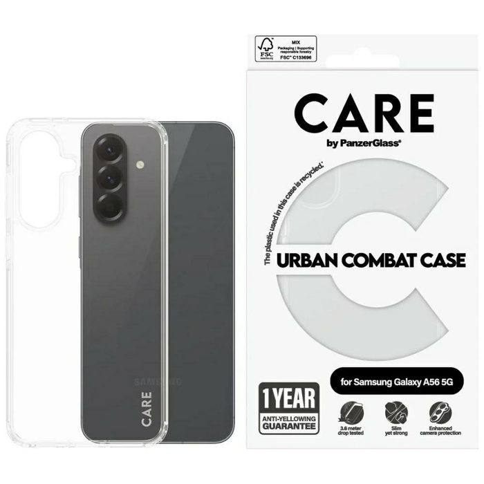 Etui CARE by PanzerGlass Flagship Urban  Combat do Samsung Galaxy A56 5G przezroczysty