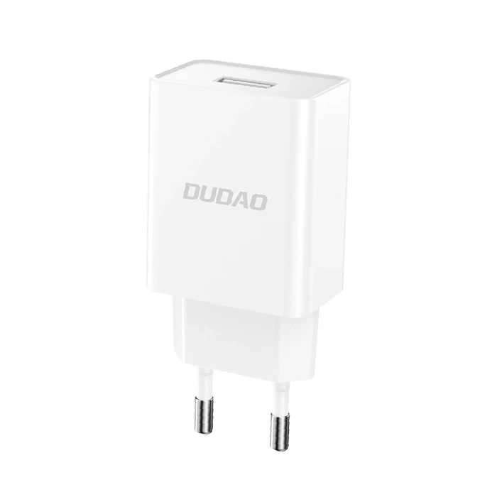 Ładowarka sieciowa Dudao A4EU USB-A 2.1A - biała + kabel USB-A - Lightning