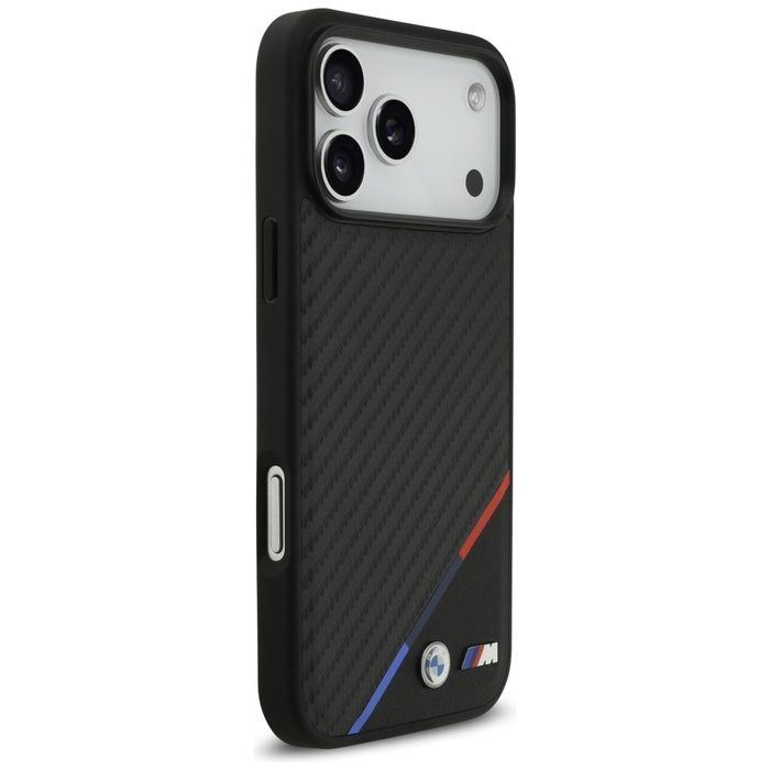 Etui BMW M Carbon Tricolor Line MagSafe  do iPhone 17 Pro Max czarny