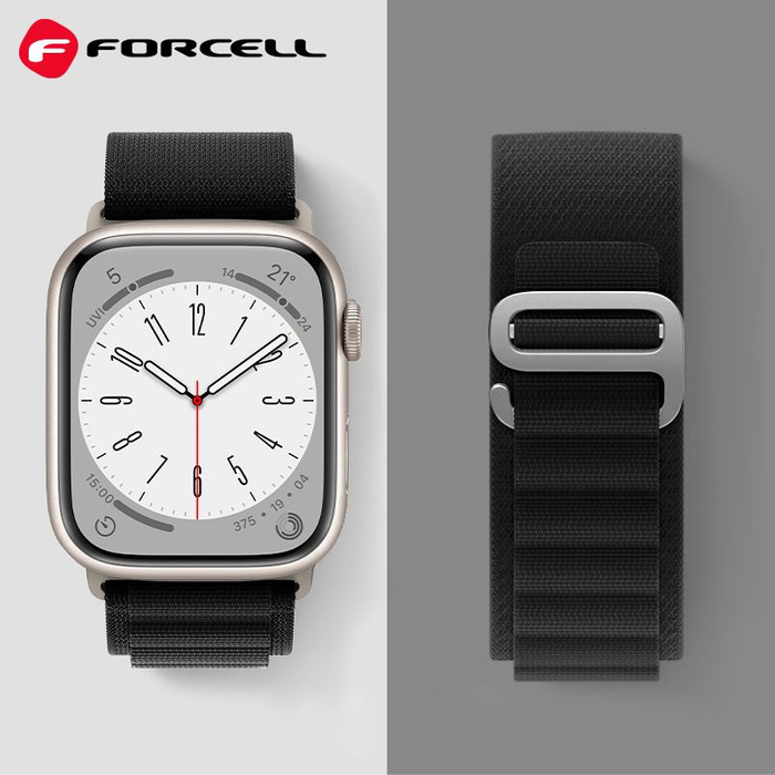 FORCELL F-DESIGN FA13 pasek do APPLE Watch 38 / 40 / 41 mm czarny