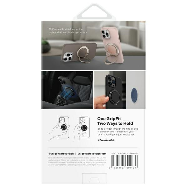 UNIQ Gripfit 360 Magnetic                 Mount&Kickstand Uchwyt Magnetyczny żółty/canary yellow