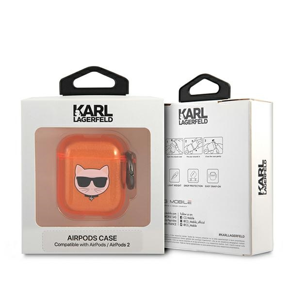Etui KARL LAGERFELD Apple AirPods Choupette Pomarańczowy Case