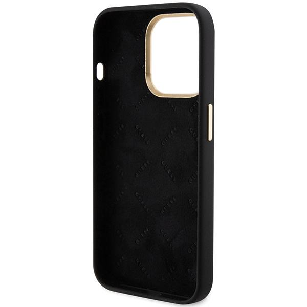 Etui Guess GUHCP15LSMBSLK iPhone 15 Pro 6.1" czarny/black hardcase Silicone Script Metal Logo & Frame Case