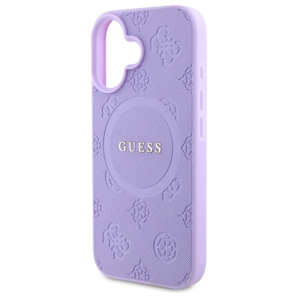 Etui Guess iPhone 16 6,1" fioletowy/purple HC MagSafe Safiano Peony Classic Logo