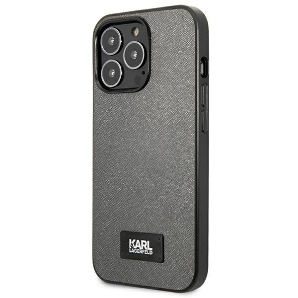Karl Lagerfeld KLHCP13LSFMP2DG iPhone 13 Pro 6,1" hardcase srebrny/silver Saffiano Plaque