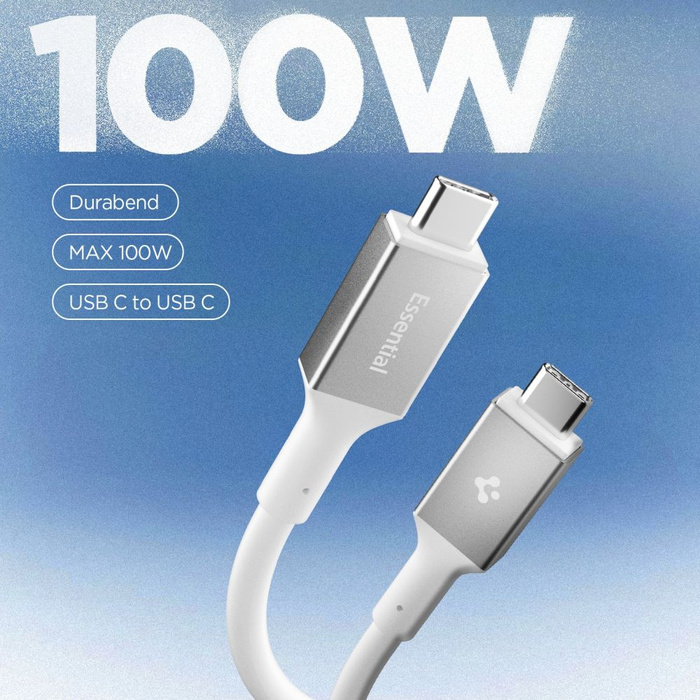 KABEL USB-C SPIGEN EB10020CC ESSENTIAL 100W 200CM BIAŁY