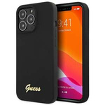 Etui Guess Guhcp13xlslmgbk iPhone 13 Pro Max 6.7" Black/czarny Hardcase Silicone Script Gold Logo Case