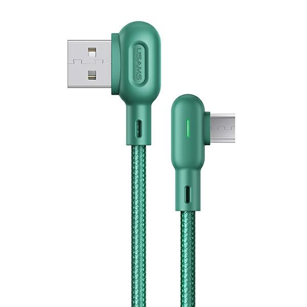 Kabel Kątowy USAMS USB-A MicroUSB U57 1,2m 2A Zielony