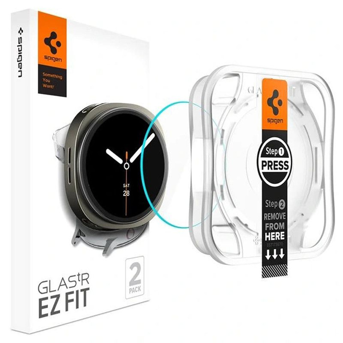 SZKŁO HARTOWANE SPIGEN SAMSUNG GALAXY WATCH 8 40 MM GLAS.TR ”EZ-FIT” 2-PACK CLEAR