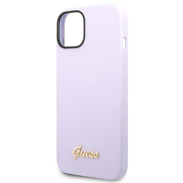 ETUI Guess iPhone 14 6,1" fioletowy/purple hard case Silicone Vintage Gold Logo