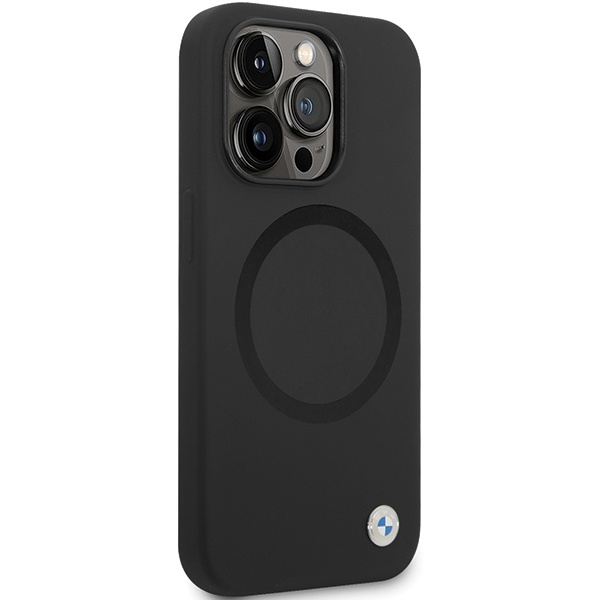 Etui BMW BMHMP14XSILBK2 iPhone 14 Pro Max 6.7" czarny/black Signature Liquid Silicone MagSafe Case